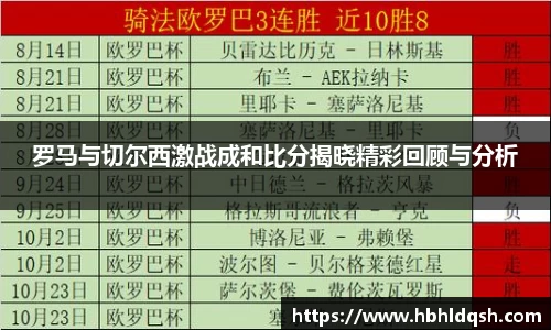 罗马与切尔西激战成和比分揭晓精彩回顾与分析